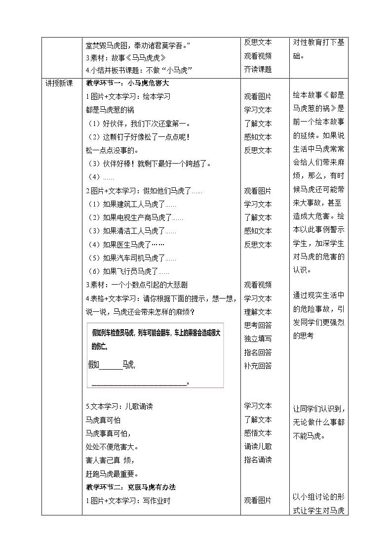 【核心素养目标】一年级下册道德与法治第4课《不做“小马虎”》教案教学设计（第二课时）   第2页
