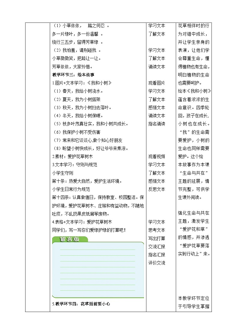 【【核心素养目标】一年级下册道德与法治第6课《花儿草儿真美丽》教案教学设计（第二课时）  第3页