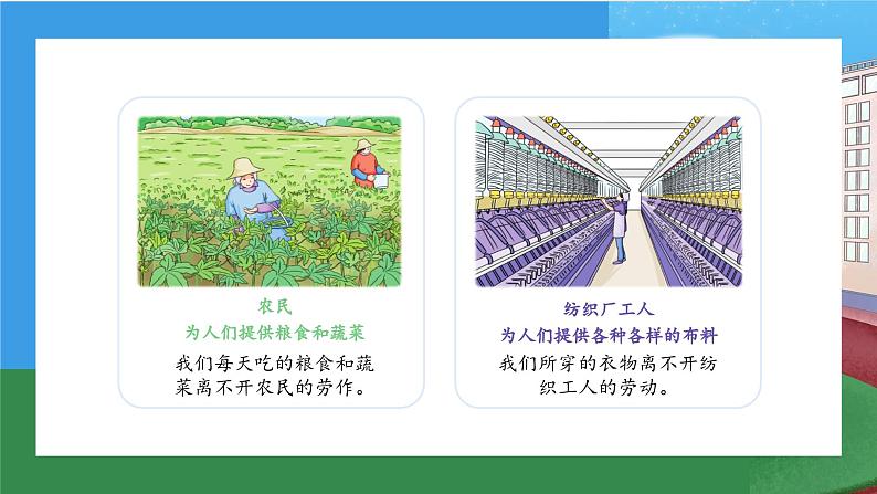 【核心素养】部编版小学道德与法治四年级下册 第一课时《生活离不开他们》课件+教案+同步分层练习（含试卷和答案）07