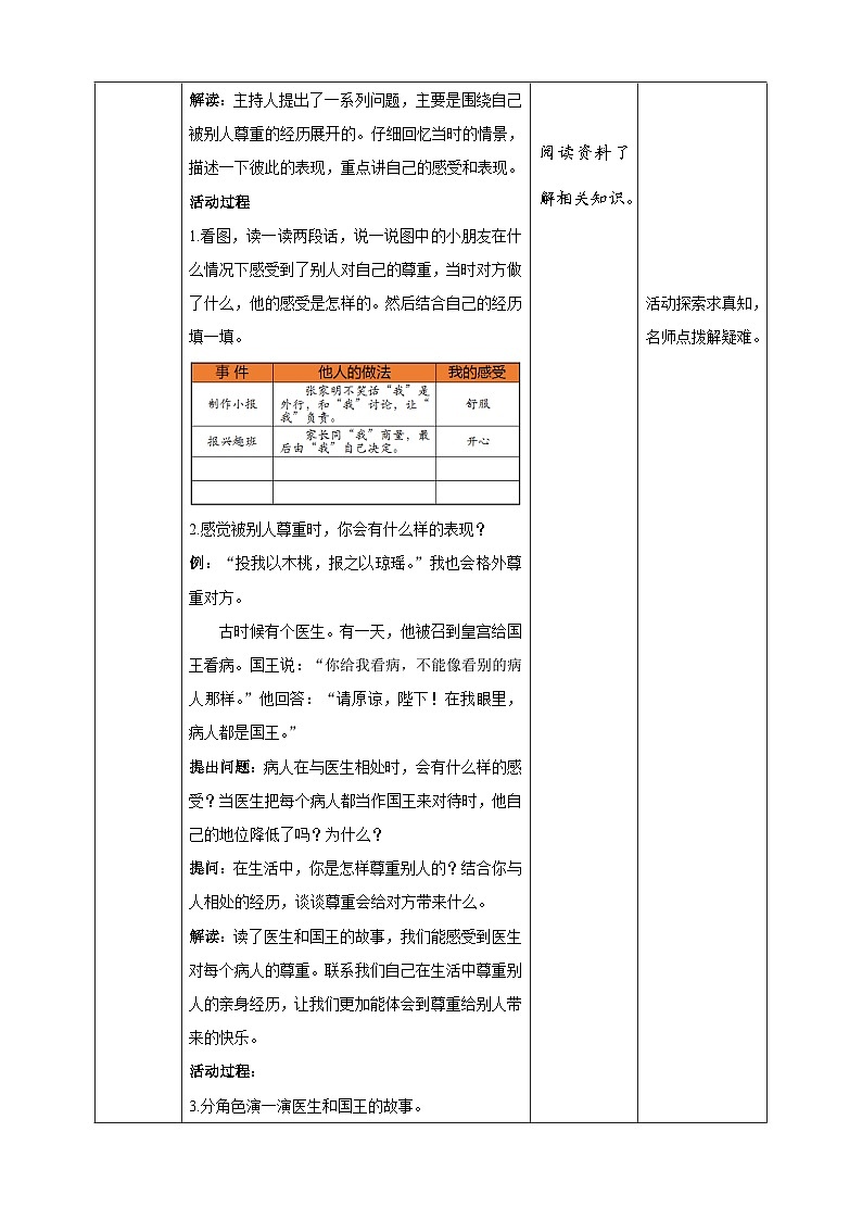 部编版六年级下册1.学会尊重第三课时 教案第2页