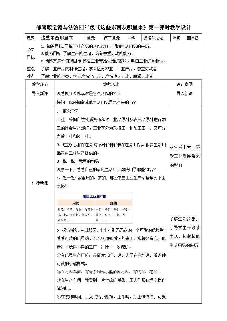 8 这些东西哪里来  第一课时（课件+教案+素材）01