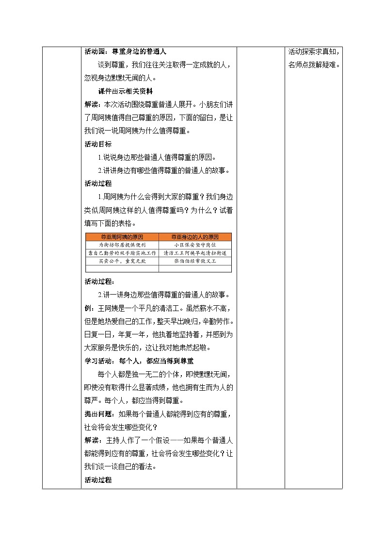 部编版六年级下册道德与法治1.学会尊重（第一课时） 教案02