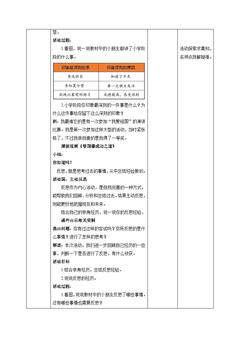 部编版六年级下册道德与法治3学会反思（第一课时） 教案第2页
