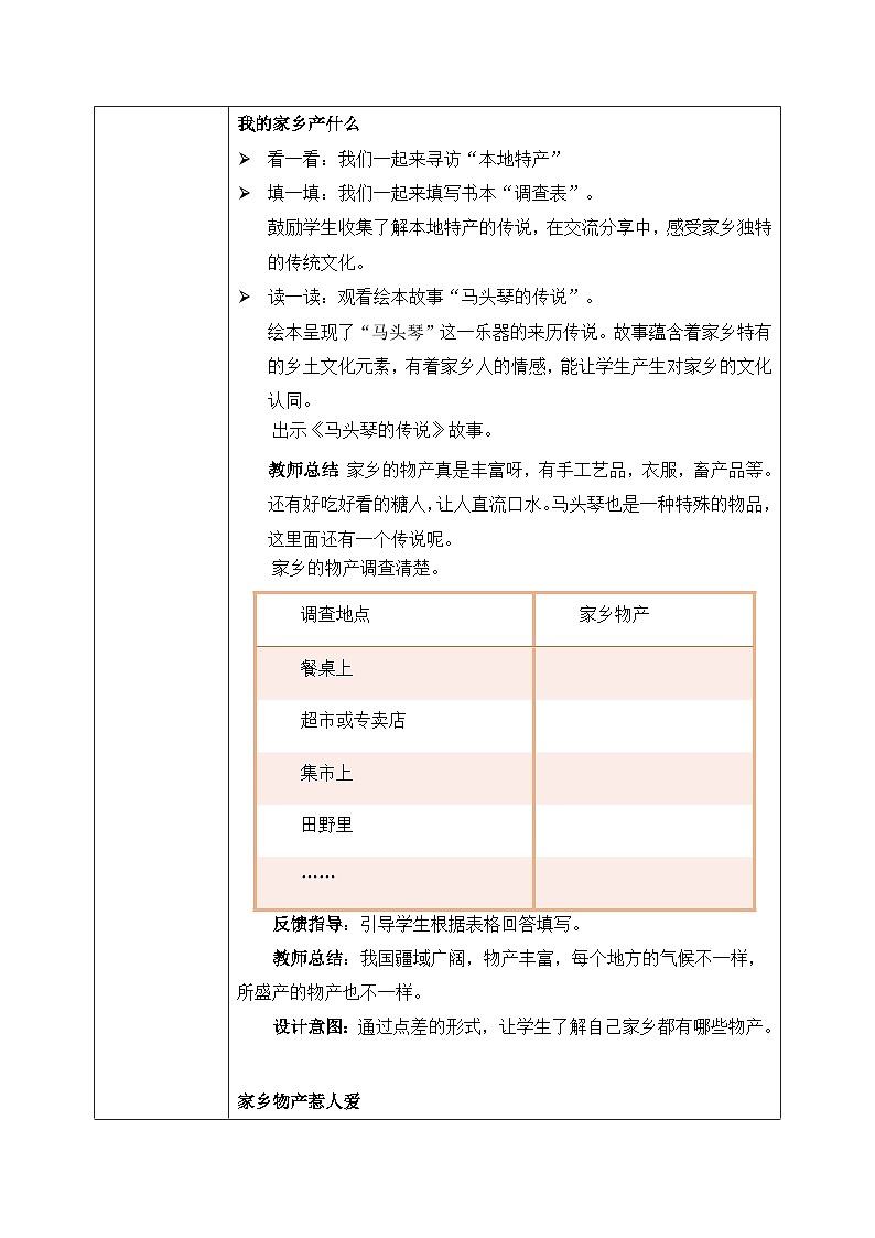 第14课《 家乡物产养育我》教案第2页