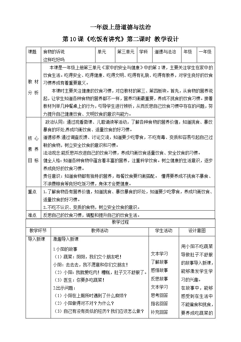 【核心素养 】10.2 《吃饭有讲究》 课件（第二课时）+素材+教案01