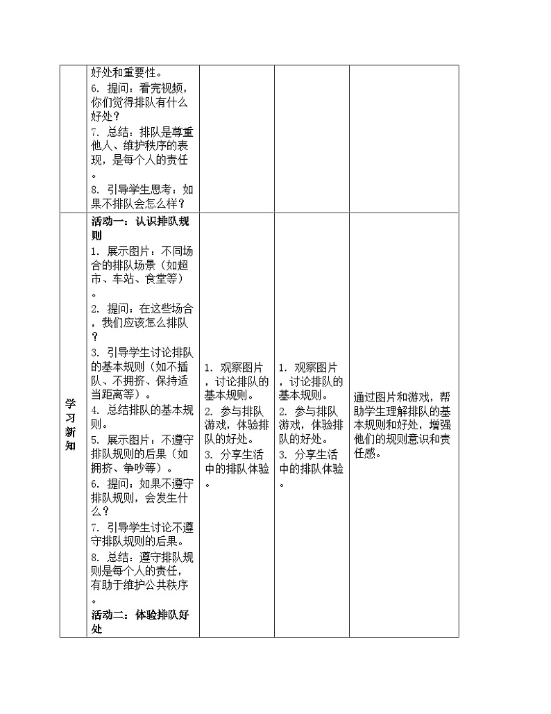 《16 大家排好队》教学设计-2024-2025学年部编版道德与法治一年级上册03