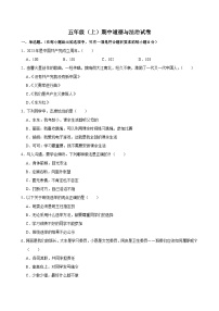 广东省广州市荔湾区广州市芳村区葵蓬小学2024-2025学年五年级上学期11月期中道德与法治试题