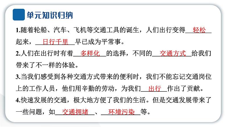 人教统编版道德与法治三年级下册第四单元多样的交通和通信11 四通八达的交通（教学）习题课件ppt第3页