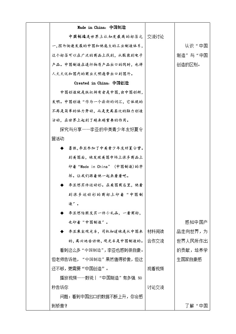 统编版小学道德与法治 四年级下册3-8 教案：《这些东西哪里来》第二课时第2页