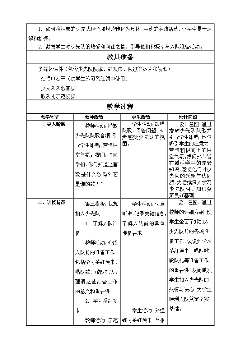 【核心素养】第14课《光荣的少先队》第2课时教案含反思第2页