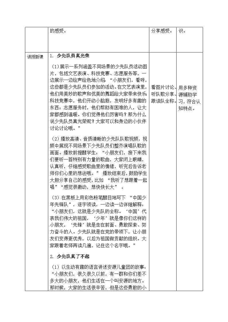【核心素养】4.2光荣的少先队 第一课时 教案第2页