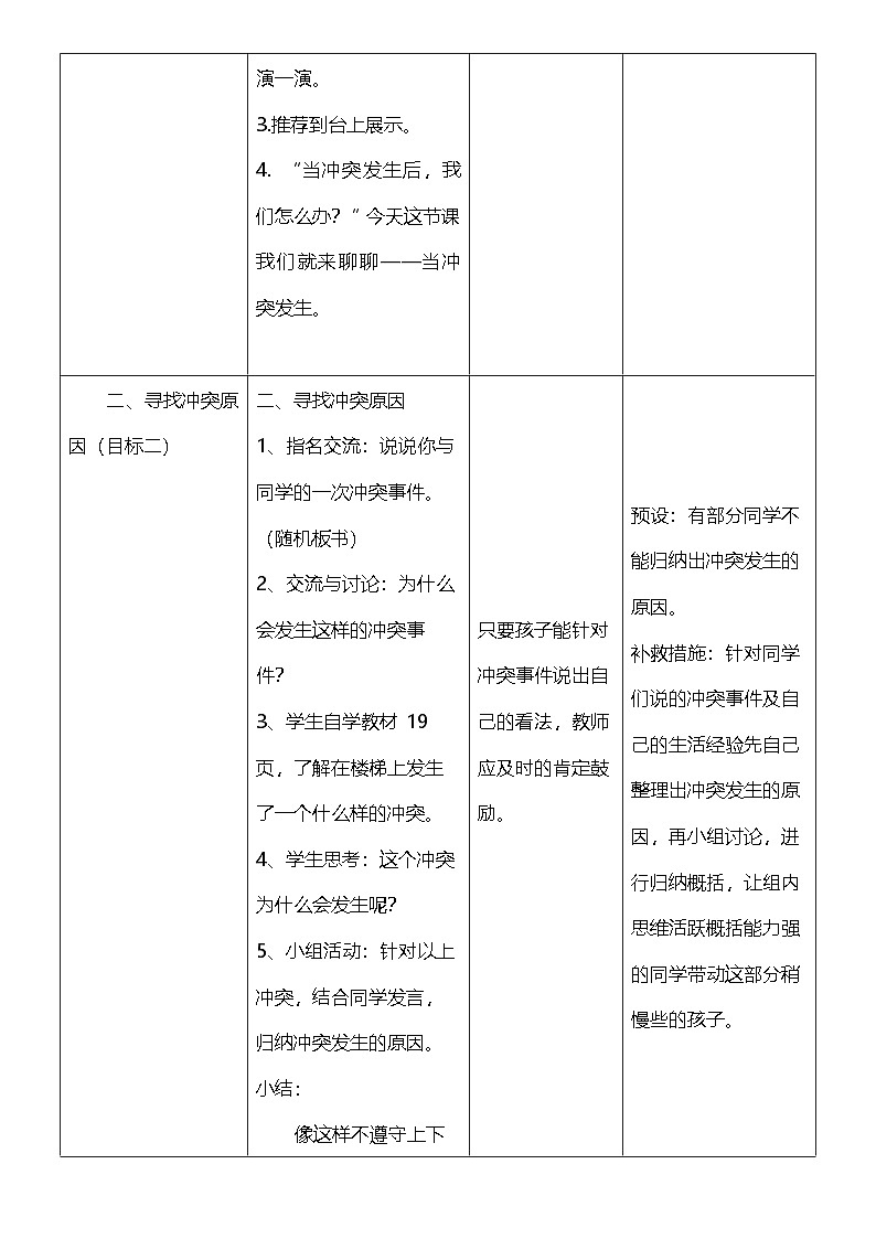 （核心素养目标）3.1 当冲突发生  第一课时  教案设计第2页