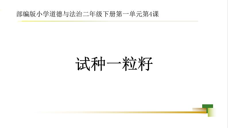 2025春道法二年级下册道法二年级下册2下1单元第4课《试种一粒籽》课件第1页