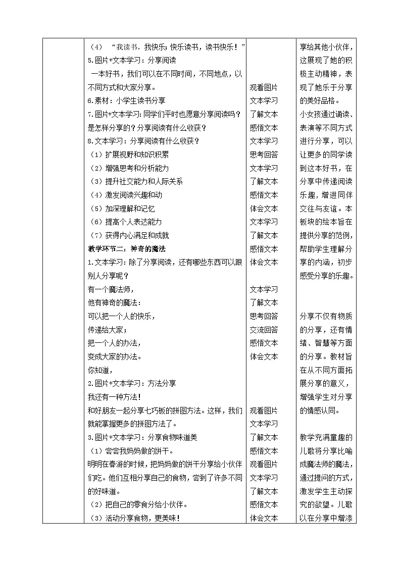 【2025春 新教材】统编版 一年级下册道德与法治 第7课《我们爱分享》（第一课时）教案教学设计第3页