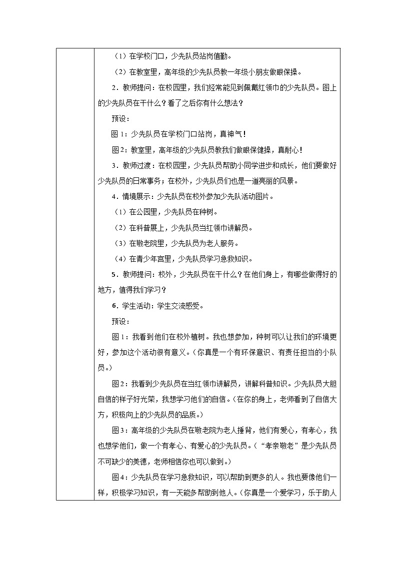 第14课 光荣的少先队（第1课时）教学设计 道德与法治一年级下册统编版（2024）第2页