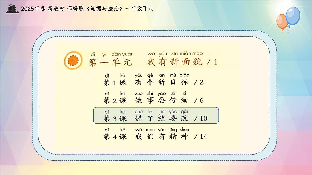 小学政治 (道德与法治)统编版（2024）一年级下册第3课 错了就要改 课件第2页