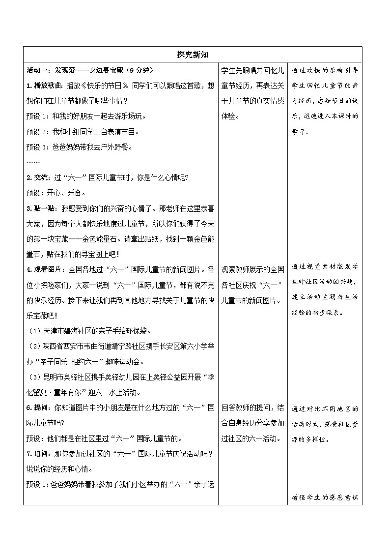 13《快乐儿童节》第2课时教案 小学道德与法治（2024）一年级下册第3页