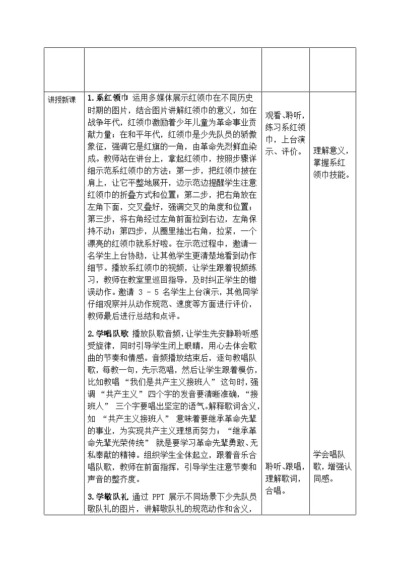 部编版五四制2024道德与法治一年级下册4.2光荣的少先队 第2课时 教案第2页
