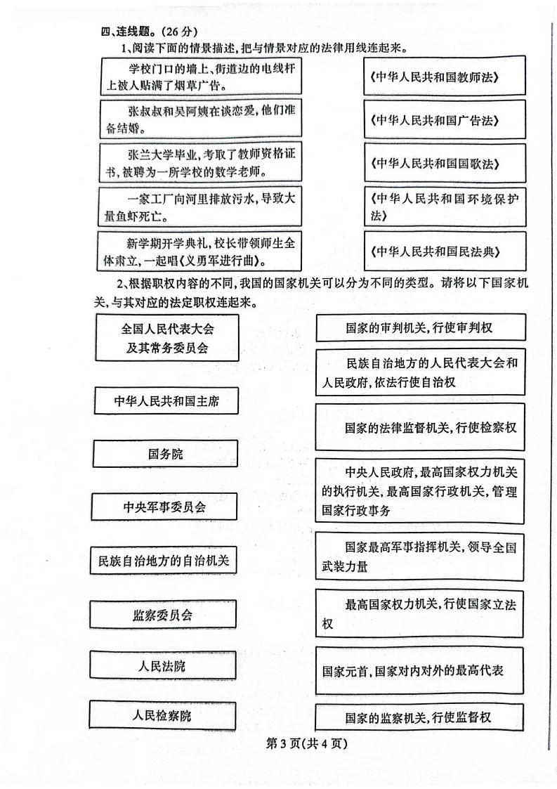 辽宁省丹东市凤城市2024-2025学年六年级上学期1月期末道德与法治试题第3页