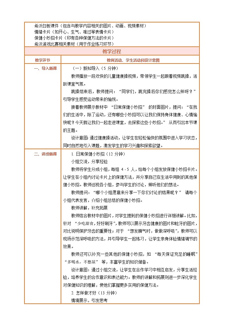 2026年统编版二年级道德与法治下册 1.2《身心健康很重要——日常保健小妙招 怎样做才好》教案设计第2页