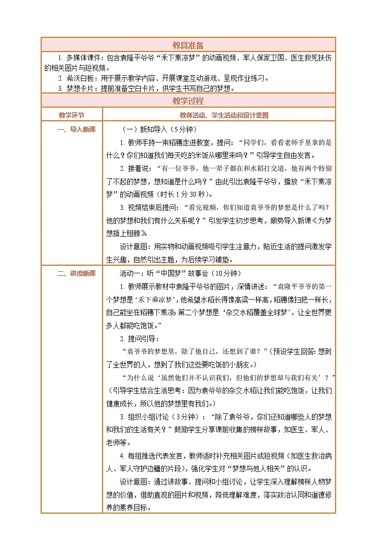 2026年统编版二年级道德与法治下册 14.2《我们共同的梦想——为梦想插上翅膀》教案设计第2页