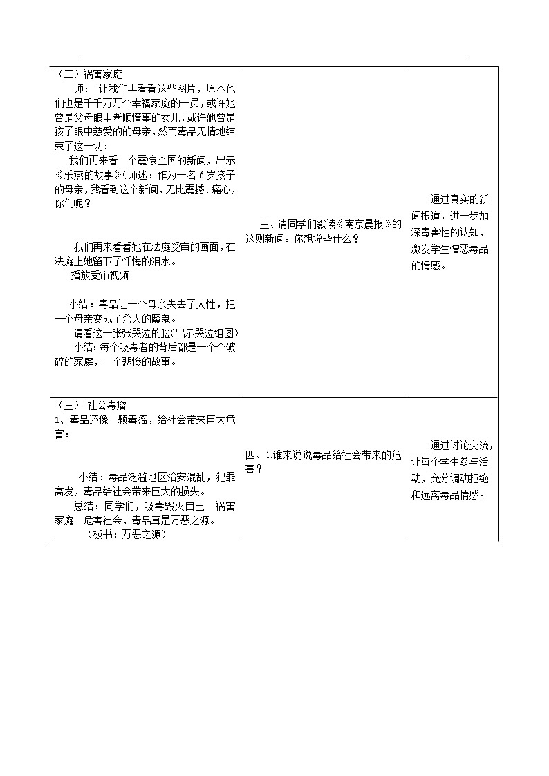 3.3主动拒绝烟酒与毒品（第三课时）教学设计 教案03