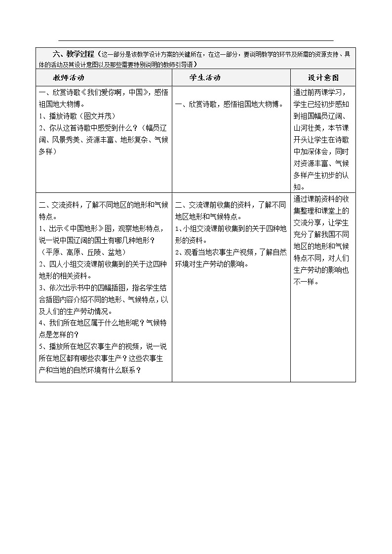 6.3《我们神圣的国土》（第三课时）教学设计 教案02