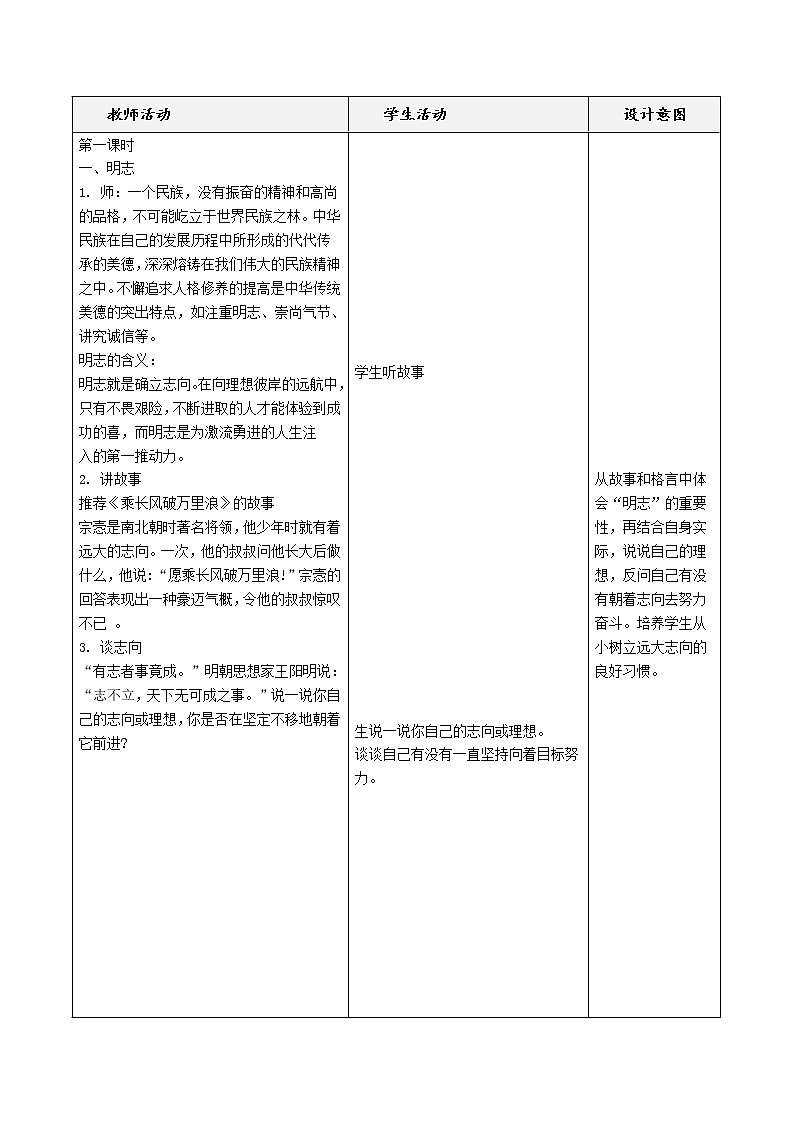 10. 传统美德 源远流长（第1-3课时）教学设计  教案02