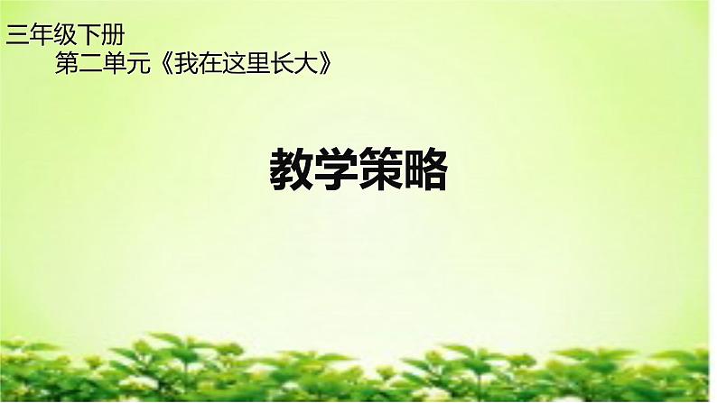 第二单元《我在这里长大》教学策略 PPT01