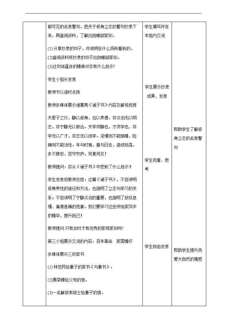第3课 弘扬优秀家风 第1课时 教案03