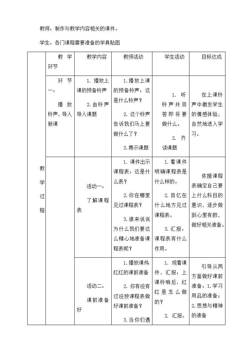 第二单元8《上课了》教学设计02