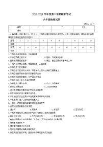 河南省鹿邑县2020-2021学年八年级下学期期末地理试题（word版 含答案）