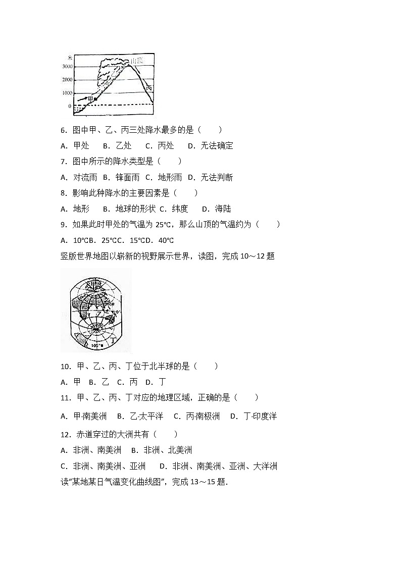 江苏省徐州市沛县2016-2017学年八年级（下）期中地理试卷（解析版）02