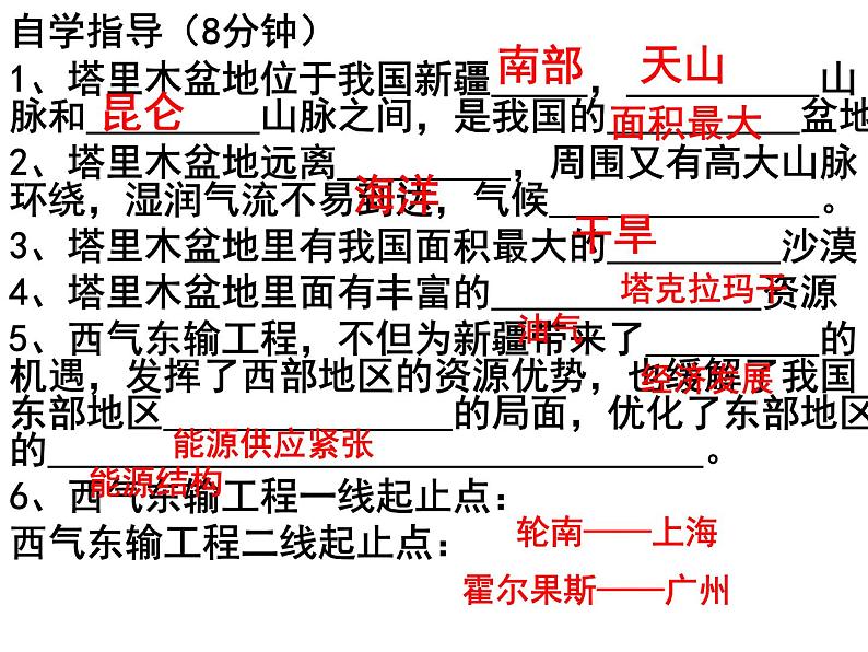 人教版 (新课标)  八年级下册第八章第二节  塔里木盆地第4页