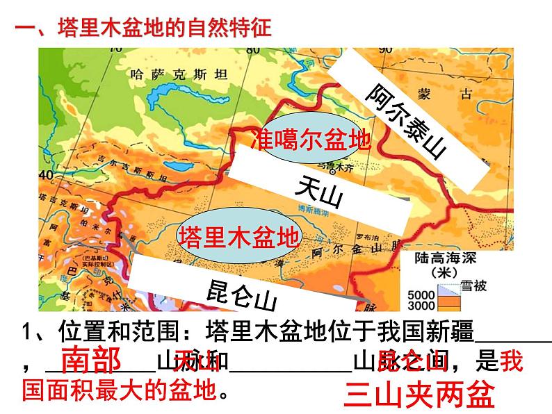 人教版 (新课标)  八年级下册第八章第二节  塔里木盆地第5页