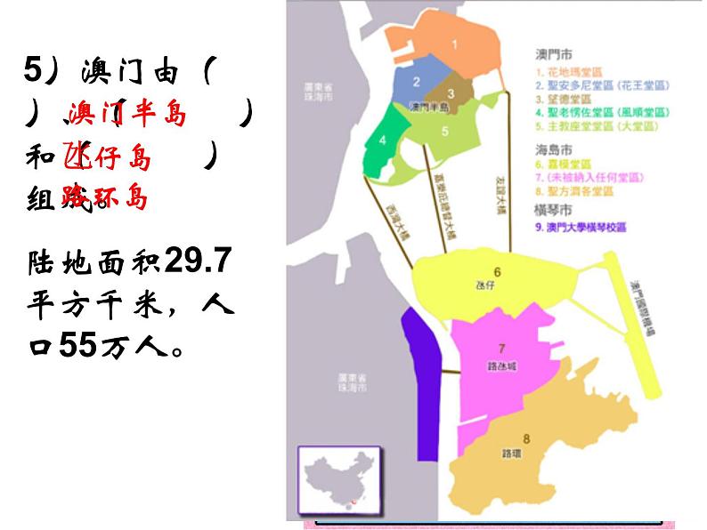 人教版  八年级下册 第七章  第三节香港澳门1 课件08