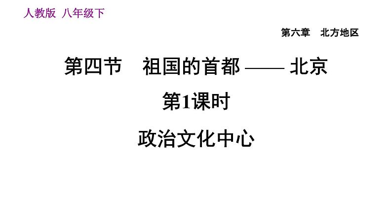 人教版八年级下册地理习题课件 第六章 6.4.1 政治文化中心01