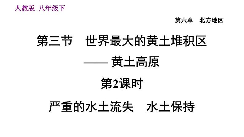 人教版八年级下册地理习题课件 第六章 6.3.2 严重的水土流失　水土保持01