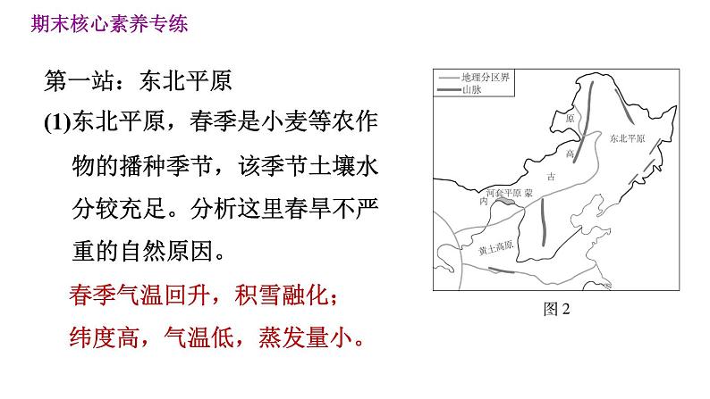 人教版八年级下册地理习题课件 期末提升 专题四　地理实践力：实地考察、地理实验等06