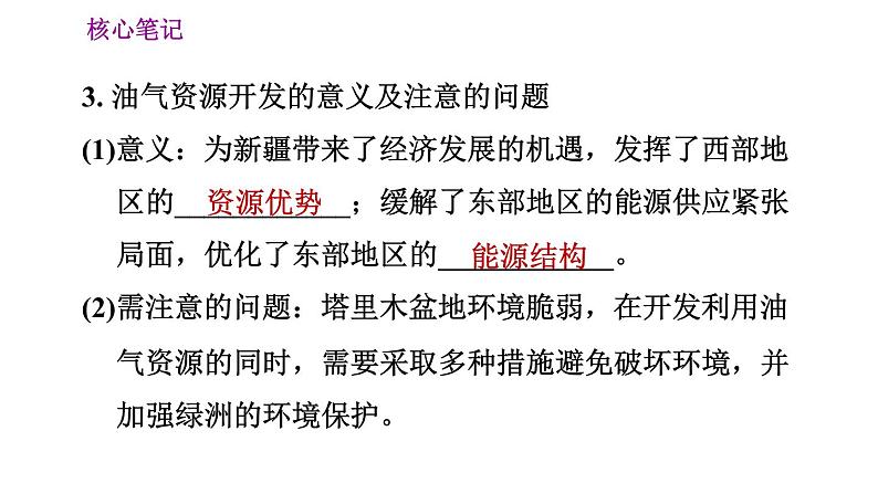 人教版八年级下册地理习题课件 第八章 8.2.2 油气资源的开发第3页