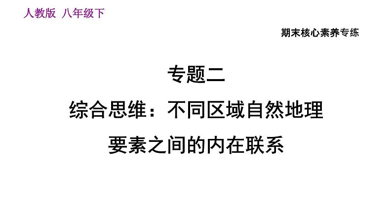 人教版八年级下册地理习题课件 期末提升 专题二　综合思维：不同区域自然地理要  素之间的内在联系第1页