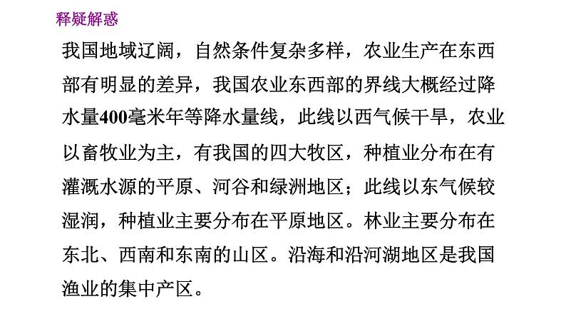 人教版八年级上册地理习题课件 第4章 4.1.1  农业是国民经济的基础　农业的地区差异第6页