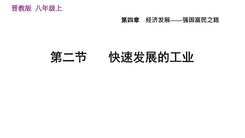 人教版八年级上册地理习题课件 第4章 4.2  快速发展的工业第1页