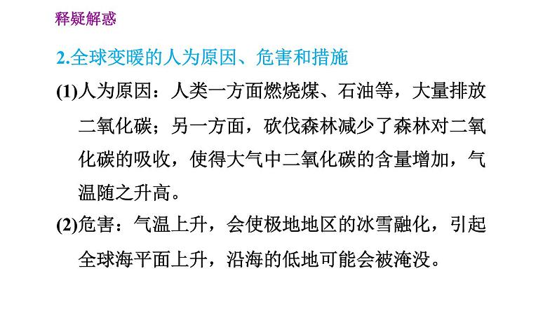 晋教版七年级上册地理习题课件 第4章 4.4.2  影响气候的主要因素　人类活动与气候第7页