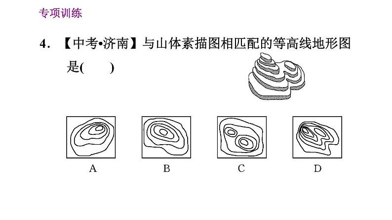 晋教版七年级上册地理习题课件 期末专项复习训练 专项训练二　地图第7页