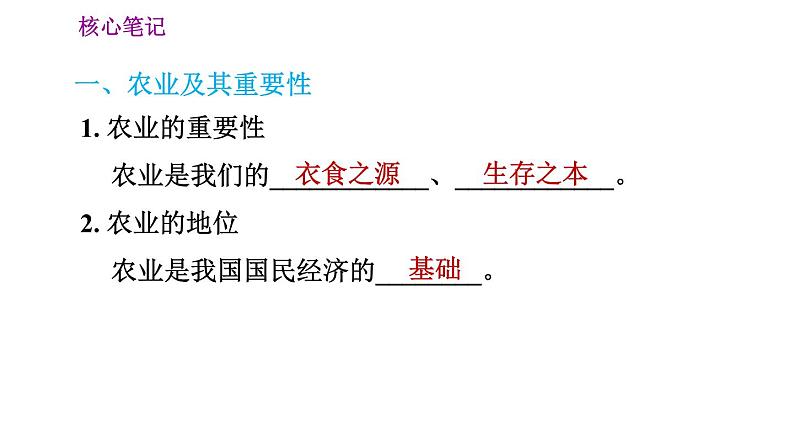 人教版八年级上册地理习题课件 第4章 4.2.1 农业及其重要性　我国农业的地区分布02