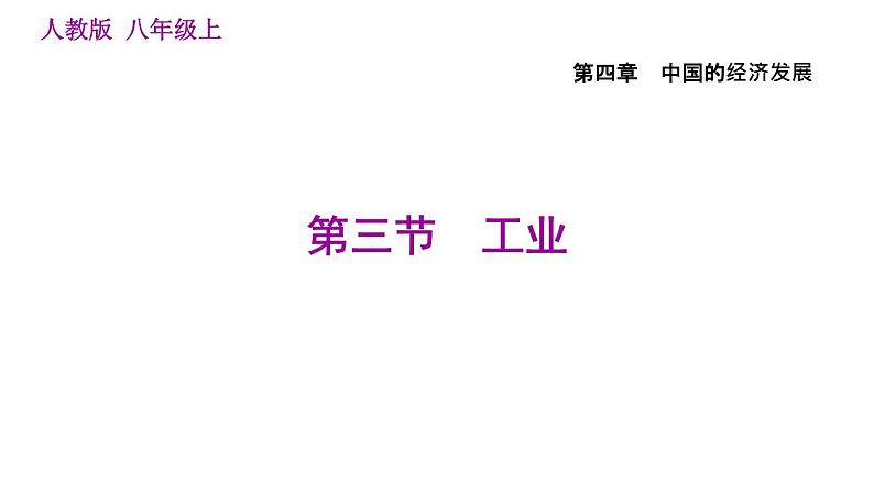 人教版八年级上册地理习题课件 第4章 4.3 工业01