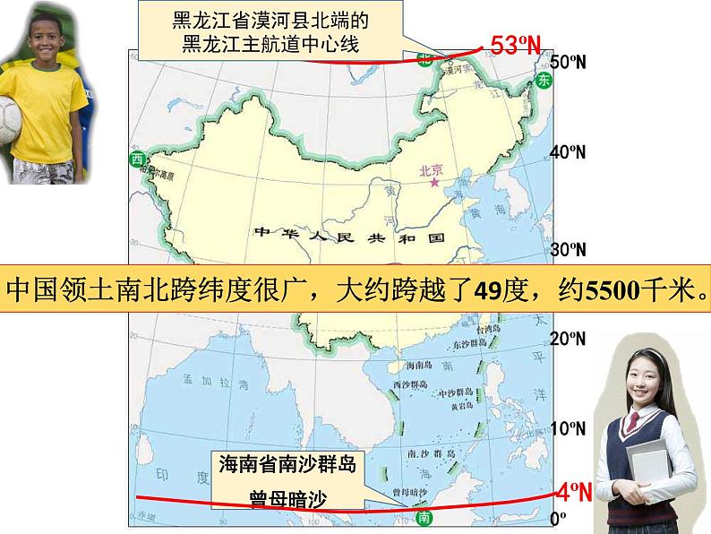 粤教版初中地理八年级上册课件  1.1位置 和 疆域07