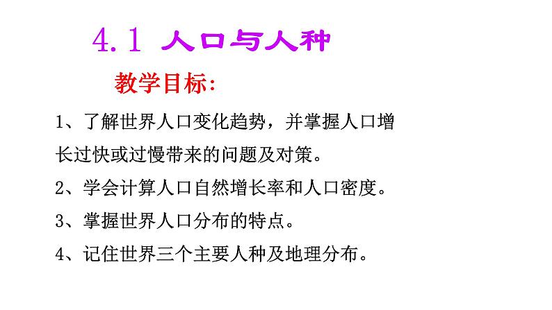 人教版七年级地理上册第四章第一节人口与人种课件PPT02