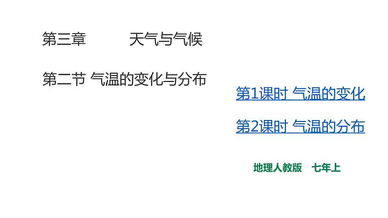 人教版七年级地理上册第三章天气与气候第二节气温的变化与分布课件PPT第1页